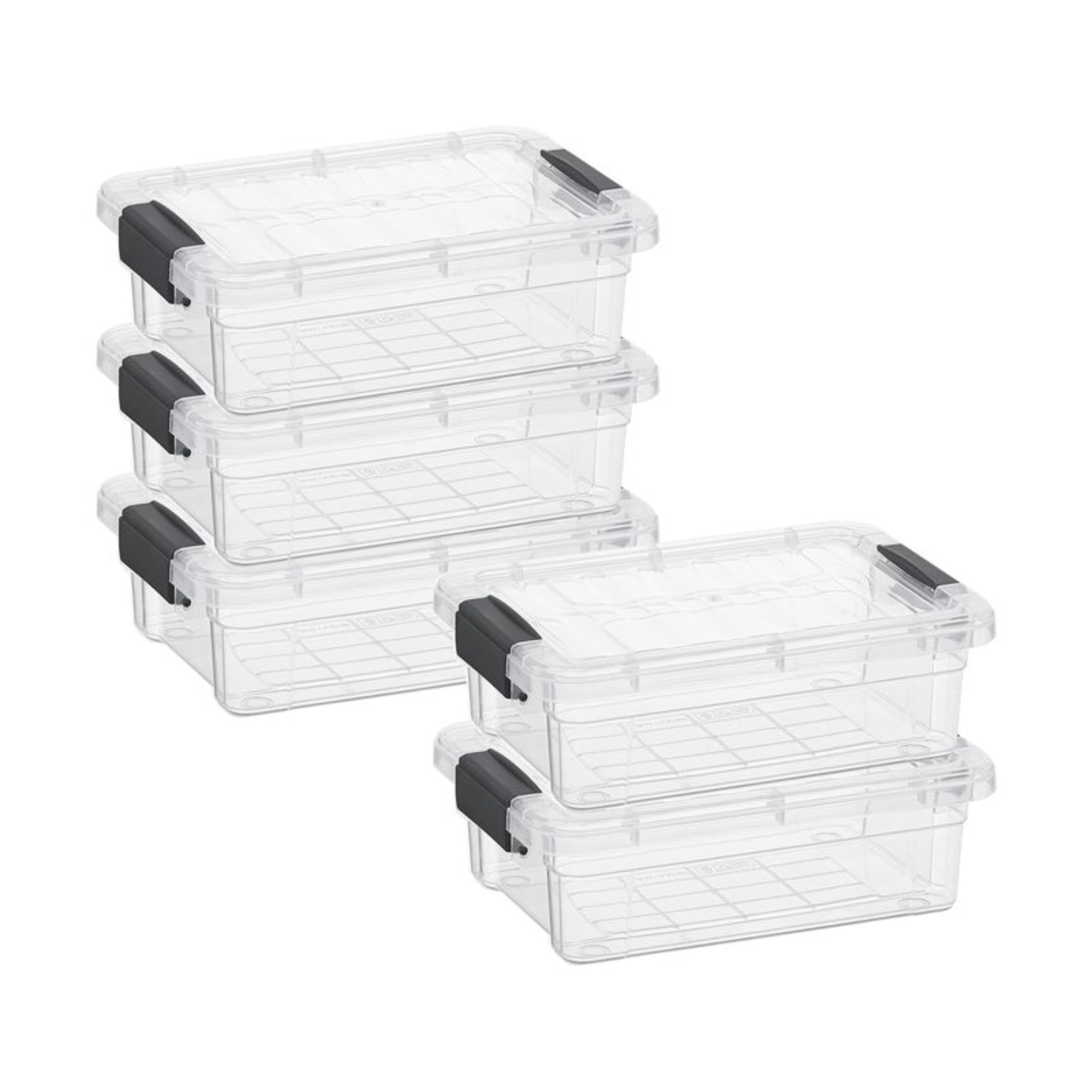 Superio Clear Storage Boxes with Lids, 1.27 Quart Plastic Container ...