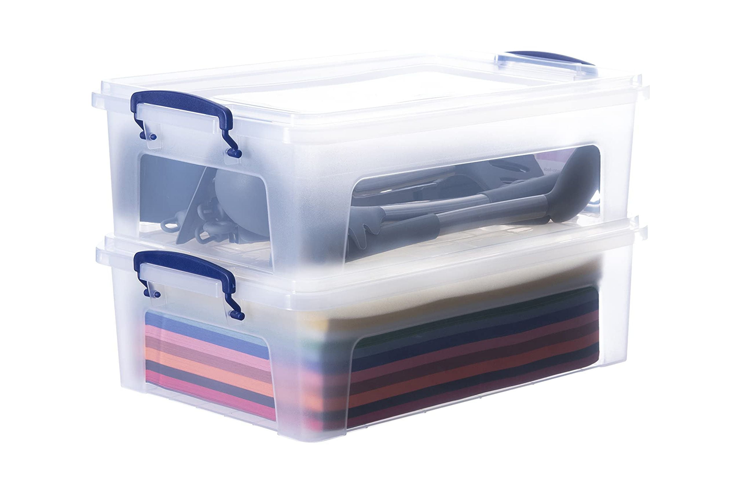 Superio Clear Plastic Storage Bins with Lids, 4 Quart (2 Pack), Stackable  Storage Container with Latches and Handles