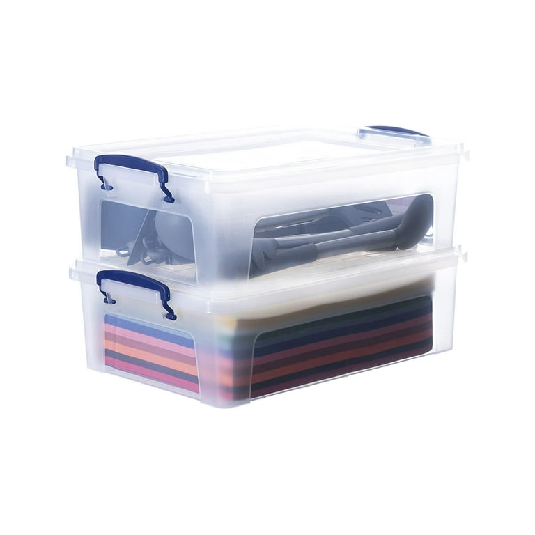 Superio Clear Plastic Storage Bins with Lids, 10.5 Quart (2 Pack