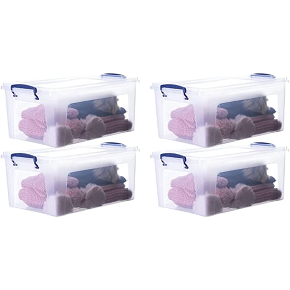 Superio Clear Plastic Storage Bins with Lids, 16 Quart (2 Pack), Stackable Storage Container with Latches and Handles