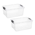 thumbnail image 1 of Superio Clear Storage Boxes with Lids, Plastic Container Bins for Organizing, Stackable Crates, BPA Free, Non Toxic, Odor Free, Organizers for Home, Office, School, and Dorm, 21 Quart, 2 Pack, 1 of 9