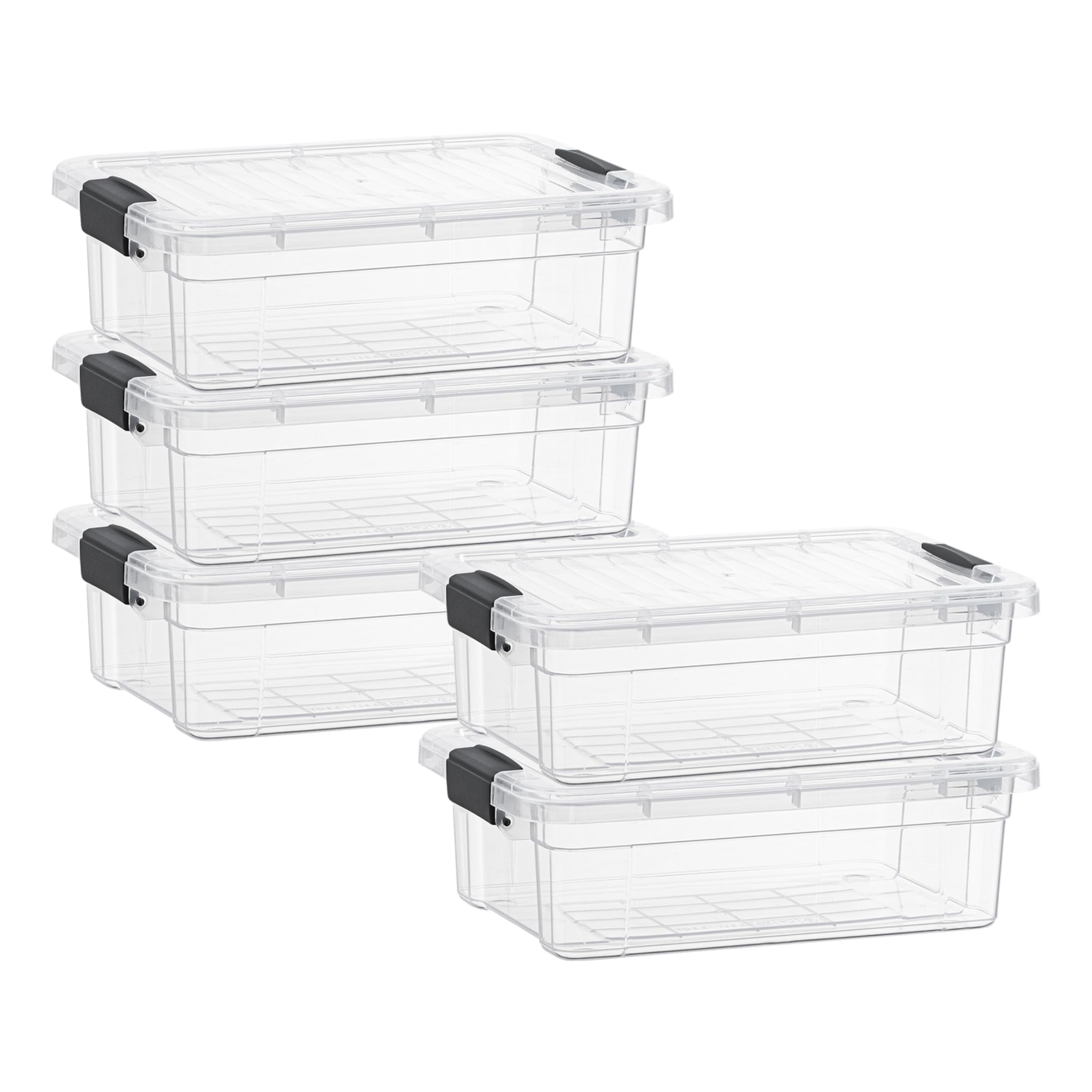 Superio Clear Storage Boxes with Lids, Plastic Container Bins for ...