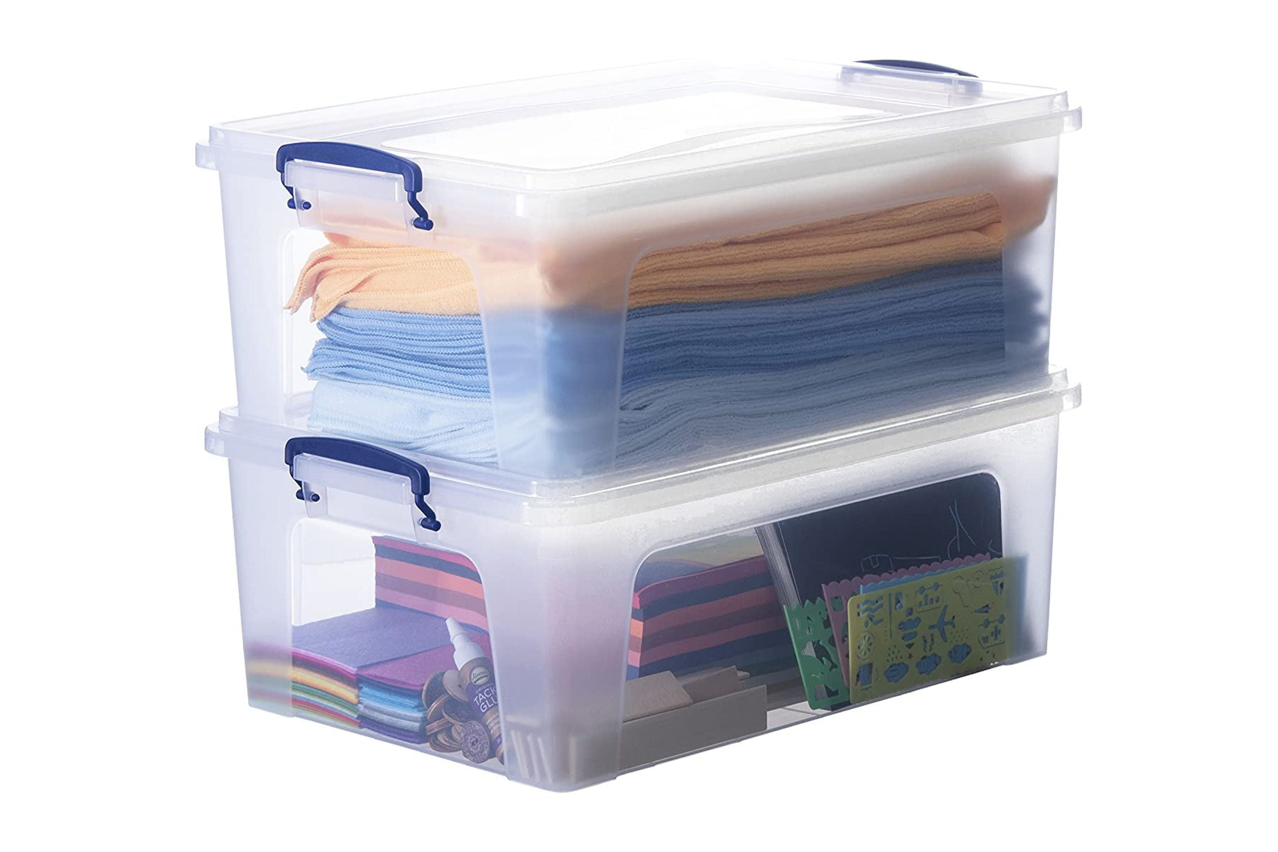 Superio Clear Plastic Storage Bins with Lids, 22 Quart (2 Pack), Stackable  Storage Container with Latches and Handles