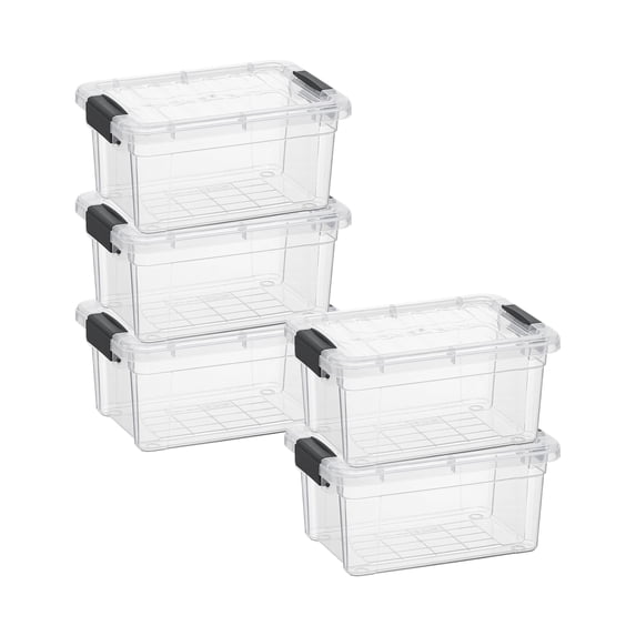 Superio Clear Plastic Storage Bin with Lid,Non-Toxic, BPA Free, Odor Free, Organizer Storage Box, Stackable Plastic Tote for Home, Garage, School, and Office, X-Small, 3.5 Quart, 5 Pack