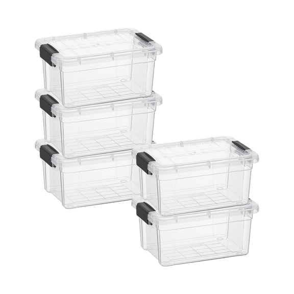 Superio Clear Plastic Storage Bin with Lid,Non-Toxic, BPA Free, Odor Free, Organizer Storage Box, Stackable Plastic Tote for Home, Garage, School, and Office, X-Small, 3.5 Quart, 5 Pack