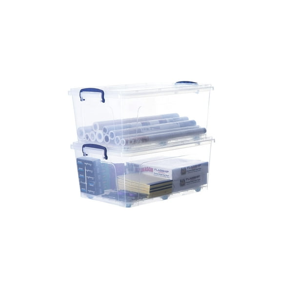 Superio Clear Plastic Storage Bins with Lids, 32 Quart (2 Pack), Stackable Storage Container with Latches and Handles