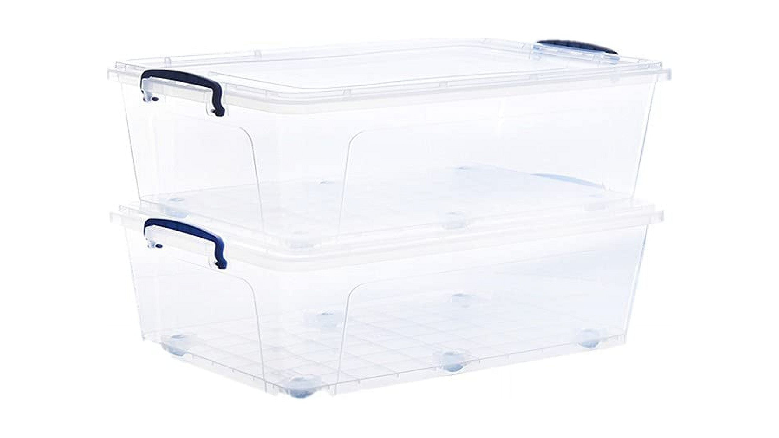 Superio Clear Deep Storage Containers with Lid, 12 qt (2 Pack) - 11H x 12W x 8D - 2 Piece