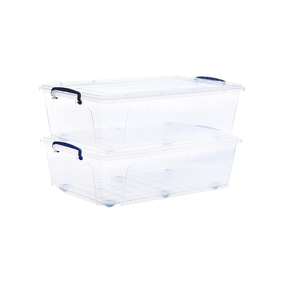 Superio Clear Plastic Storage Bins with Lids, 42 Quart (2 Pack), Stackable Storage Container with Latches and Handles