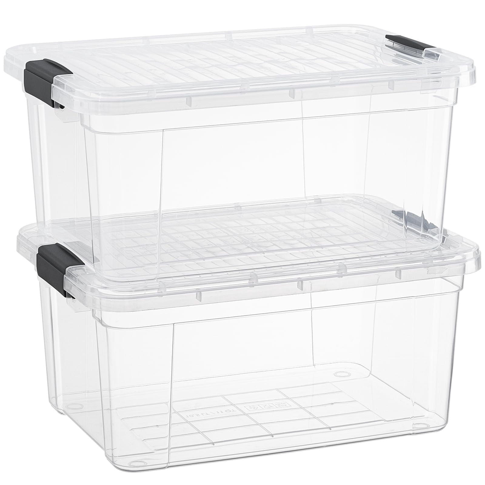 Superio Clear Storage Boxes with Lids, Plastic Container Bins for ...