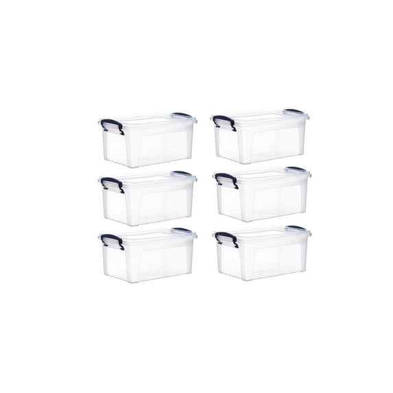 Superio Clear Plastic Storage Bins with Lids, Stackable Storage Container with Latches and Handles, 3 Quart