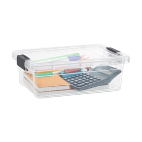 Superio Clear Storage Boxes with Lids, Plastic Container Bins for Organizing, Stackable Crates, BPA Free, Non Toxic, Odor Free, Organizers for Home, Office, School, and Dorm, 2.3 Quart