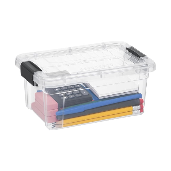 Superio Clear Plastic Storage Bin with Lid,Non-Toxic, BPA Free, Odor Free, Organizer Storage Box, Stackable Plastic Tote for Home, Garage, School, and Office, X-Small, 3.5 Quart