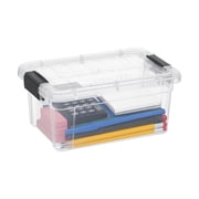Superio Clear Plastic Storage Bin with Lid,Non-Toxic, BPA Free, Odor Free, Organizer Storage Box, Stackable Plastic Tote for Home, Garage, School, and Office, X-Small, 3.5 Quart