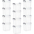 Superio Clear Storage Bins with Lids, Stackable Deep Storage Boxes with