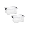 thumbnail image 1 of Superio Clear Storage Boxes with Lids, Plastic Container Bins for Organizing, Stackable Crates, BPA Free, Non Toxic, Odor Free, Organizers for Home, Office, School, and Dorm, 1.85 Quart, 2 Pack, 1 of 9