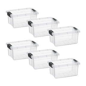 Superio Clear Storage Boxes with Lids, Plastic Container Bins for Organizing, Stackable Crates, BPA Free, Non Toxic, Odor Free, Organizers for Home, Office, School, and Dorm, 1.85 Quart, 6 Pack