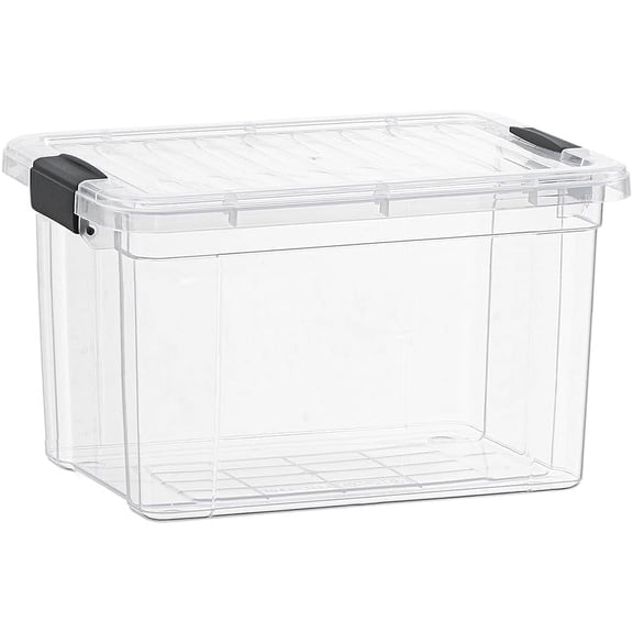 Superio Clear Storage Bins with Lids, 5 Pack- Plastic Storage Boxes for Home- 49 Quart