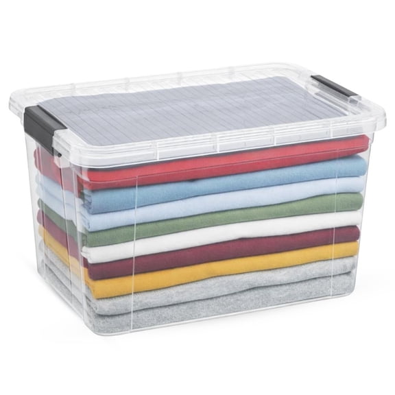 Superio 14.7 Quart Clear Plastic Storage Boxes with Lids, Stackable Organizer Containers, BPA-Free Storage Bins for Home, Office, School & Dorm, 8 Pack