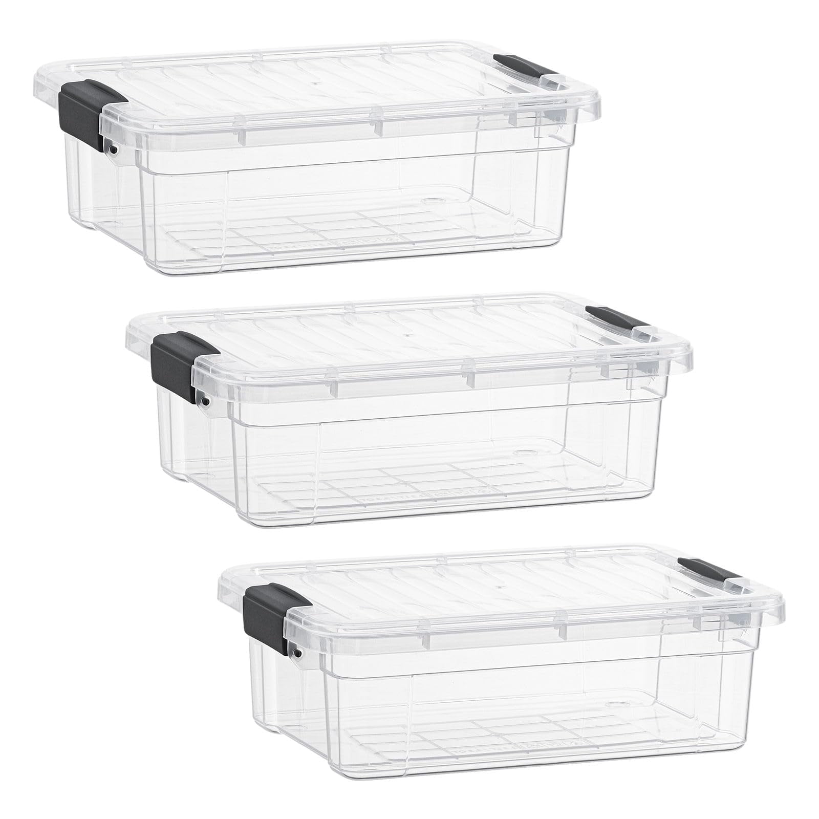 Superio Clear Storage Boxes with Lids, Plastic Container Bins for ...