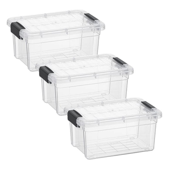 Superio Clear Plastic Storage Bin with Lid,Non-Toxic, BPA Free, Odor Free, Organizer Storage Box, Stackable Plastic Tote for Home, Garage, School, and Office, X-Small, 3.5 Quart, 3 Pack