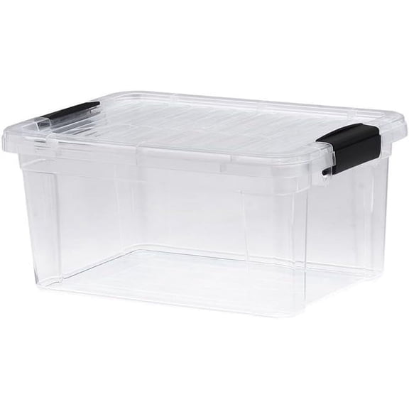 Superio Clear Storage Box with Lid, 1.85 Quart Plastic Container Bins for Organizing, Stackable Crates, BPA Free, Non Toxic, Odor Free, Organizers for Home, Office, School, and Dorm