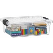 Superio 13.7 Quart Clear Plastic Storage Bin with Lid, Stackable Organizer Box, BPA-Free Storage Container for Home, Garage, School & Office, 10 Pack