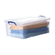 Superio Clear Storage Box with Lid, 22 Quart Plastic Container Bins for Organizing, Stackable Crate, Storage Bin Organizer for Home, Office, School, and College