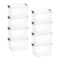 thumbnail image 1 of Superio Clear Storage Box with Lid, 26 Quart Plastic Container Bins for Organizing, Stackable Crates, BPA Free, Non Toxic, Odor Free, Organizers for Home, Office, School, and Dorm, 6 Pack, 1 of 4