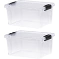 thumbnail image 1 of Superio Clear Storage Box with Lid, 6.6 Quart Plastic Container Bins for Organizing, Stackable Crates, BPA Free, Non Toxic, Odor Free, Organizers for Home, Office, School, and Dorm, 2 Pack, 1 of 4