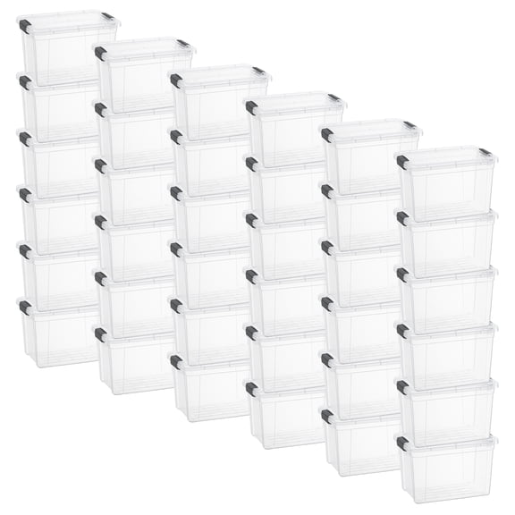 Superio Clear Storage Box with Lid, 8.75 Quart Plastic Container Bins for Organizing, Stackable Crates, BPA Free, Non Toxic, Odor Free, Organizers for Home, Office, School, and Dorm, 36 Pack