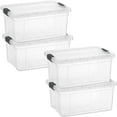 thumbnail image 1 of Superio Clear Storage Boxes with Lids, 3.4 Quart Plastic Container Bins for Organizing, Stackable Crates, BPA Free, Non Toxic, Odor Free, Organizers for Home, Office and Dorm, 4 Pack, 1 of 4