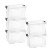 Superio Clear Storage Boxes with Lids, Plastic Container Bins for Organizing, Stackable Crates, BPA Free, Non Toxic, Odor Free, Organizers for Home, Office, School, and Dorm, 2.5 Quart, 5 Pack