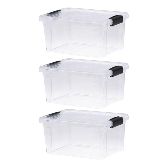 Superio Clear Storage Boxes with Lids, Plastic Container Bins for Organizing, Stackable Crates, BPA Free, Non Toxic, Odor Free, Organizers for Home, Office, School, and Dorm, 6.6 Quart, 3 Pack