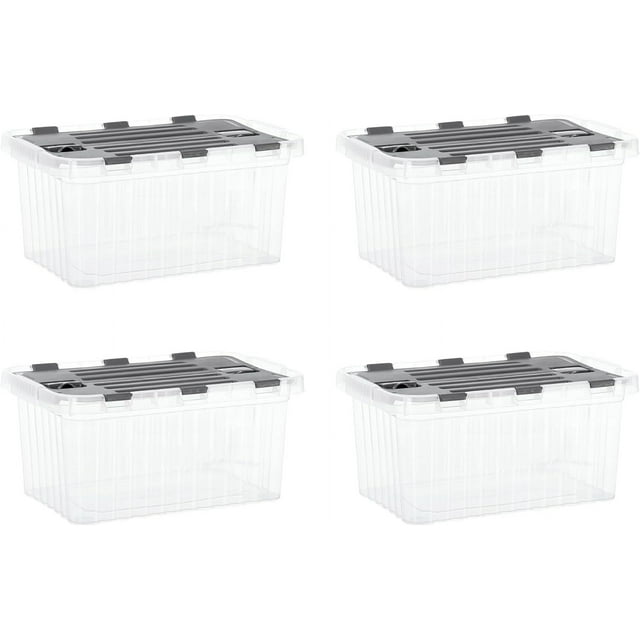Superio Clear Storage Boxes with Lids, Plastic Container Bins for