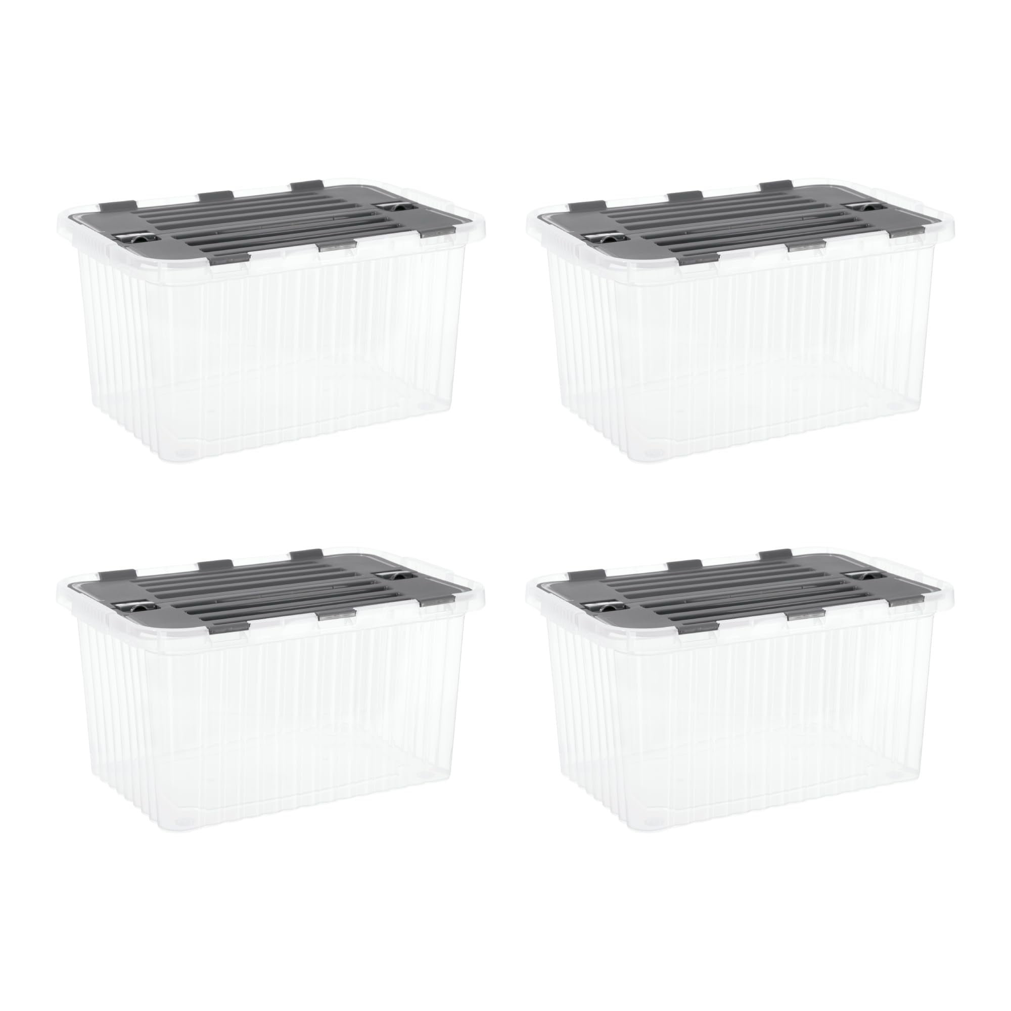 Superio Clear Storage Boxes with Lids, Plastic Container Bins for