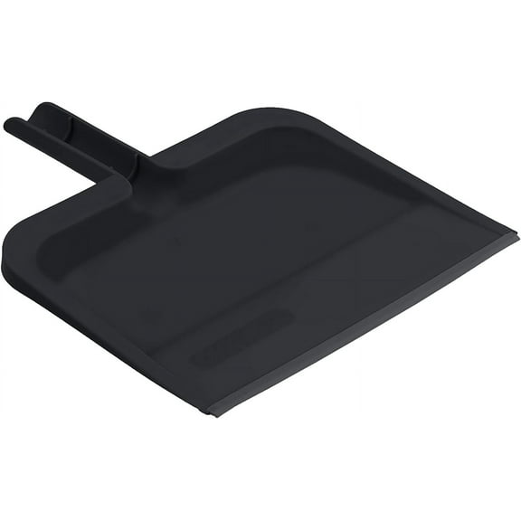Superio Clip-On Dustpan with Rubber Lip - 10-inch Wide Durable Plastic Dust Pan with Comfort Grip Handle, Black, 3-Pack