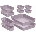 thumbnail image 1 of Superio Decorative Plastic Desk Drawer Organizer Tray, Lilac Purple (Set of 10) Open Home Storage Bins Organizer Baskets, for Organizing Closet Shelves Drawer Shelf - Ribbed Collection, 1 of 1