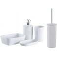 thumbnail image 1 of Superio Decorative Ribbed Bathroom Accessory Set, Plastic - White (5 Pack), 1 of 4