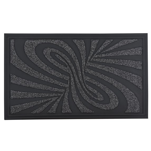 Superio Door Mat, Indoor and Outdoor Doormat, Non-Slip Mat, Front Door Mat, Patio, Garage, Waterproof, Mat, Indoor and Outdoor Rug, Mat for High Traffic Areas, Low Profile, Grey Abstract Coir, 18x30