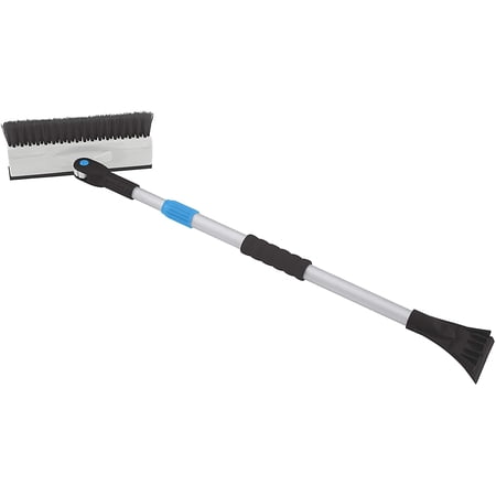 Superio Extendable Snow Brush with Ice Scraper Eva Foam Comfort Grip on Aluminum Handle, T-Shape, Car Truck SUV Windshield
