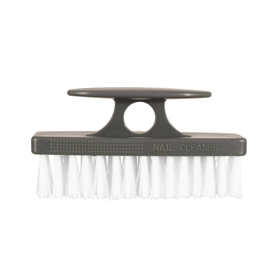 Superio Finger Nail Brush Scrubber Clean Toes, Fingernails, Hands Plastic Cleaning Brush Grey Scrub Brush Stiff Bristles