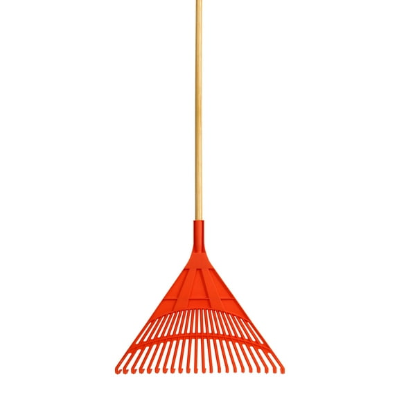 Superio Garden Rake with 48" Wood Handle - Adults size Orange/Light brown