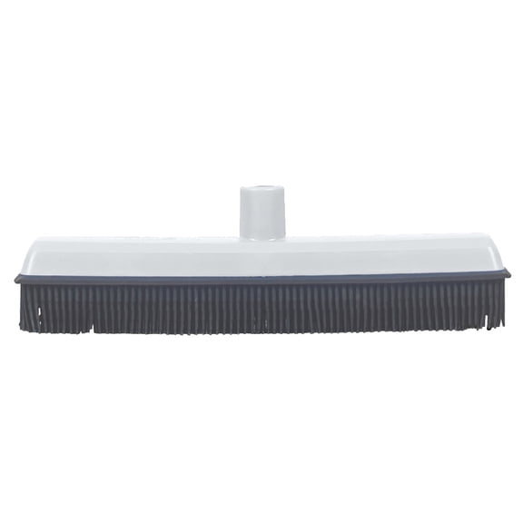 Superio Grey Rubber Bristle Broom for All Floor Types, Salon Broom, Squeegee Broom Cleans Hair, Dust, Lint, Fur, Liquid, and Carpets, HEAD ONLY