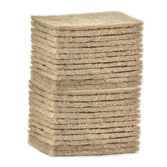 Superio Heavy Duty Natural Sisal Scouring Pads Non Scratch (24 Pack)