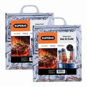 Superio Hot and Cold Insulated Bags for Food Delivery, Grocery Shopping Bags, Food Storage for Hot and Frozen Food for Travel, Disposable Cooler Bag, Reinforced Thermal Lunch Bag 2, 12"x13.5"
