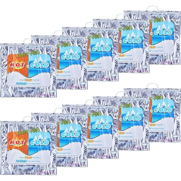 Superio Hot and Cold Insulated Bags for Food Delivery, Grocery Shopping Bags, Food Storage for Hot and Frozen Food for Travel, Disposable Cooler Bag, Reinforced Thermal Lunch Bag (10, 20"x19")