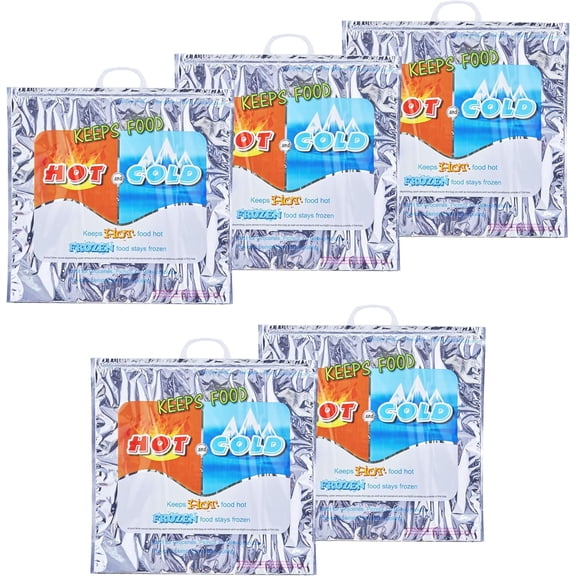 Superio Hot and Cold Insulated Bags for Food Delivery, Grocery Shopping Bags, Food Storage for Hot and Frozen Food for Travel, Disposable Cooler Bag, Reinforced Thermal Lunch Bag (5, 20" x 19")