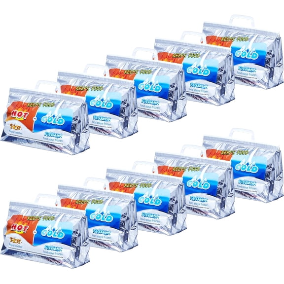 Superio Hot and Cold Insulated Bags for Food Delivery, Grocery Shopping Bags, Food Storage for Hot and Frozen Food for Travel, Disposable Cooler Bag, Reinforced Thermal Lunch Bag (10, 13"x5.5"x8.5")