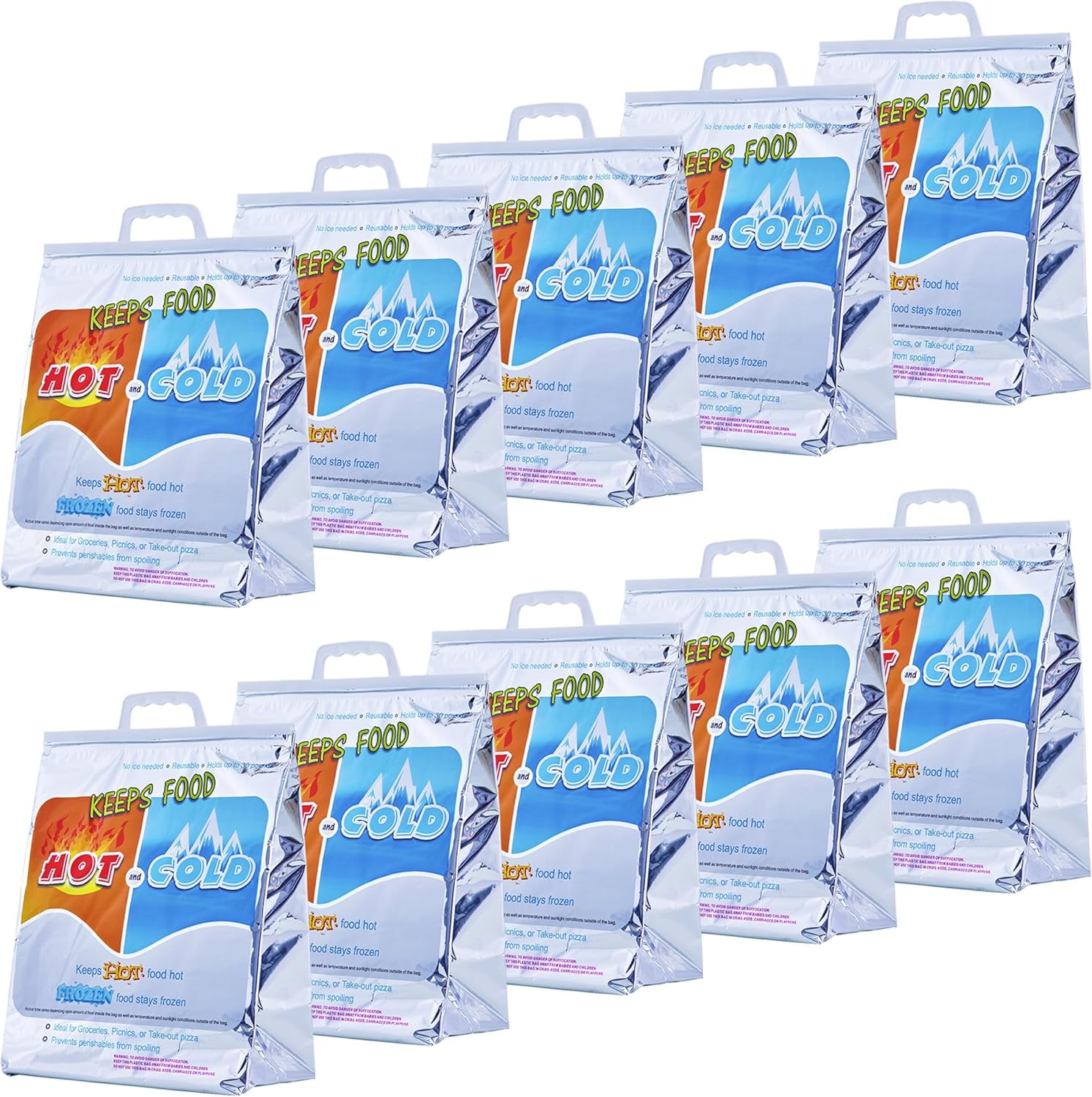 Superio Hot and Cold Insulated Bags for Food Delivery, Grocery Shopping