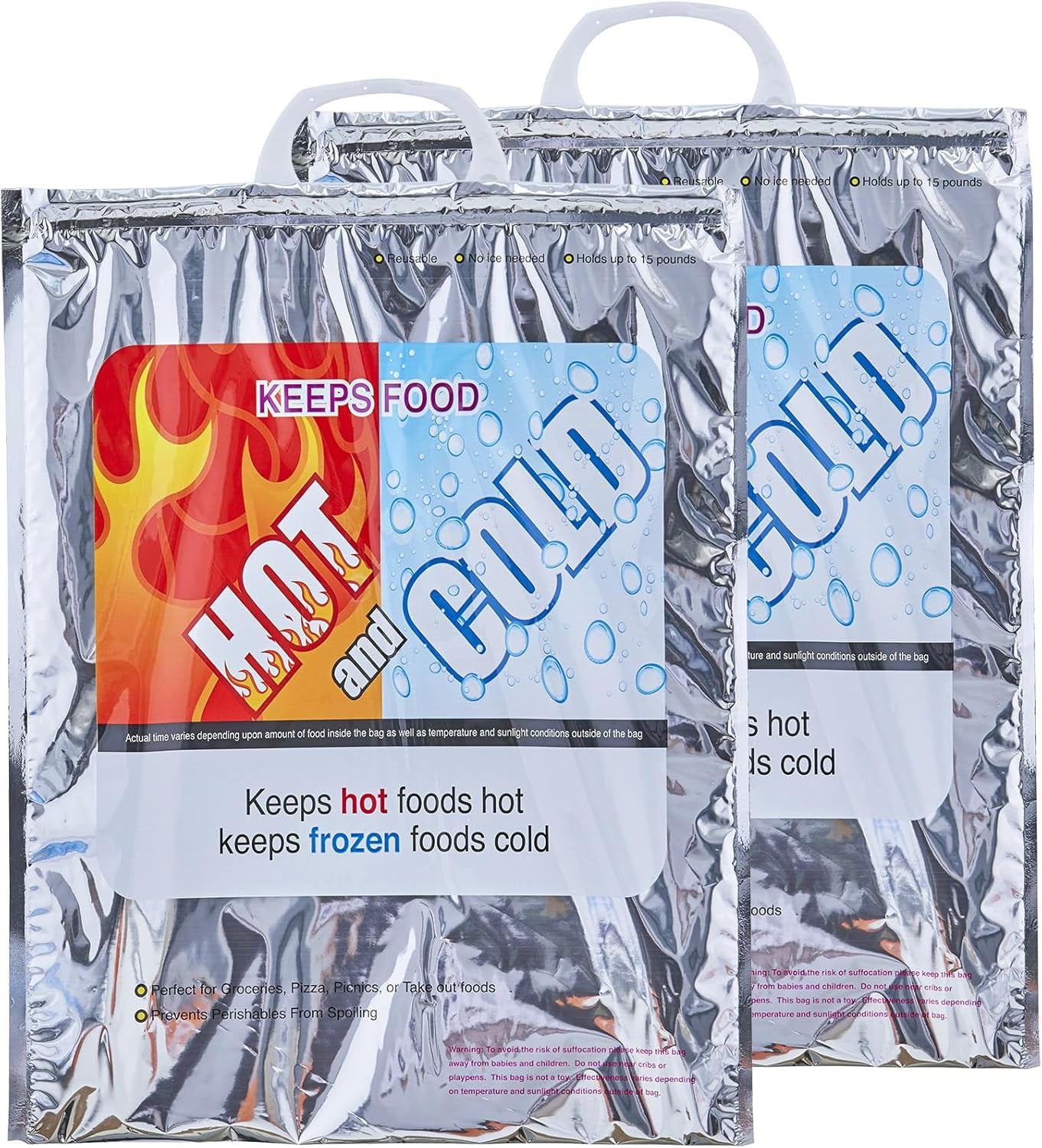 Superio Hot and Cold Insulated Bags for Food Delivery, Grocery Shopping